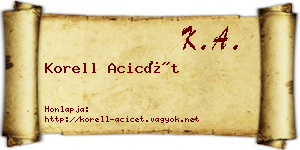 Korell Acicét névjegykártya